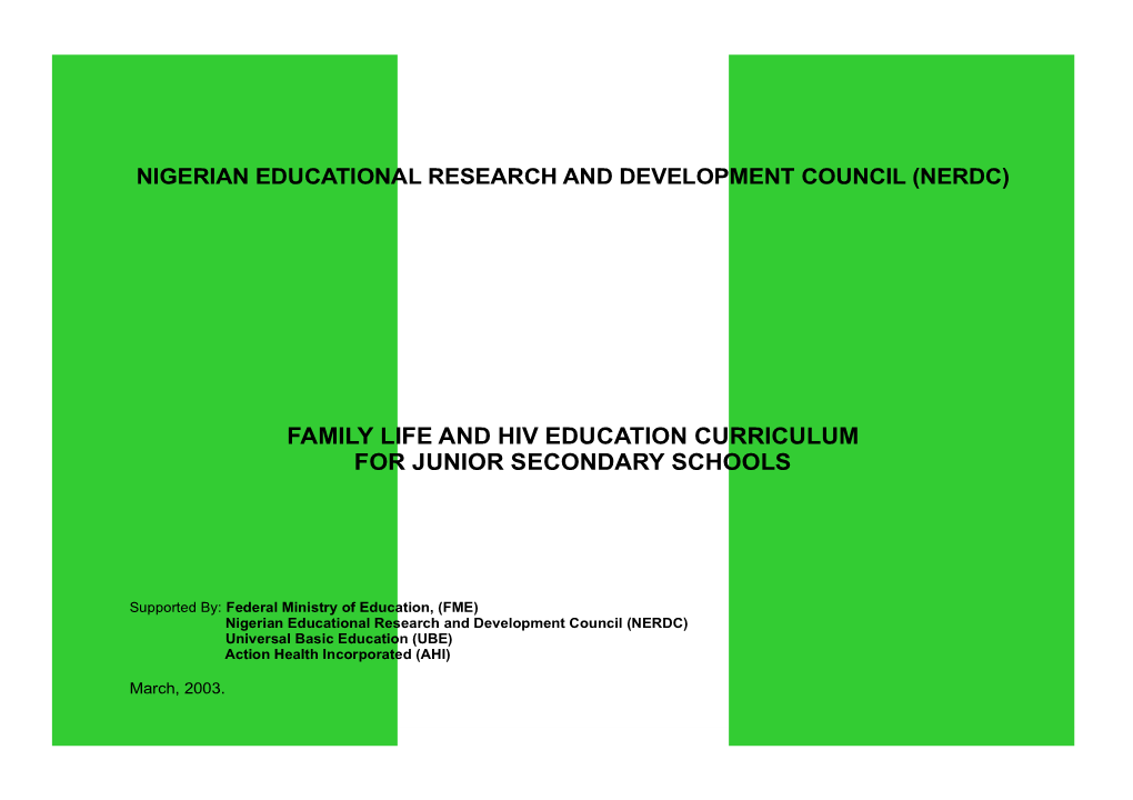 Nigerian Educational Research and Development Council (Nerdc)