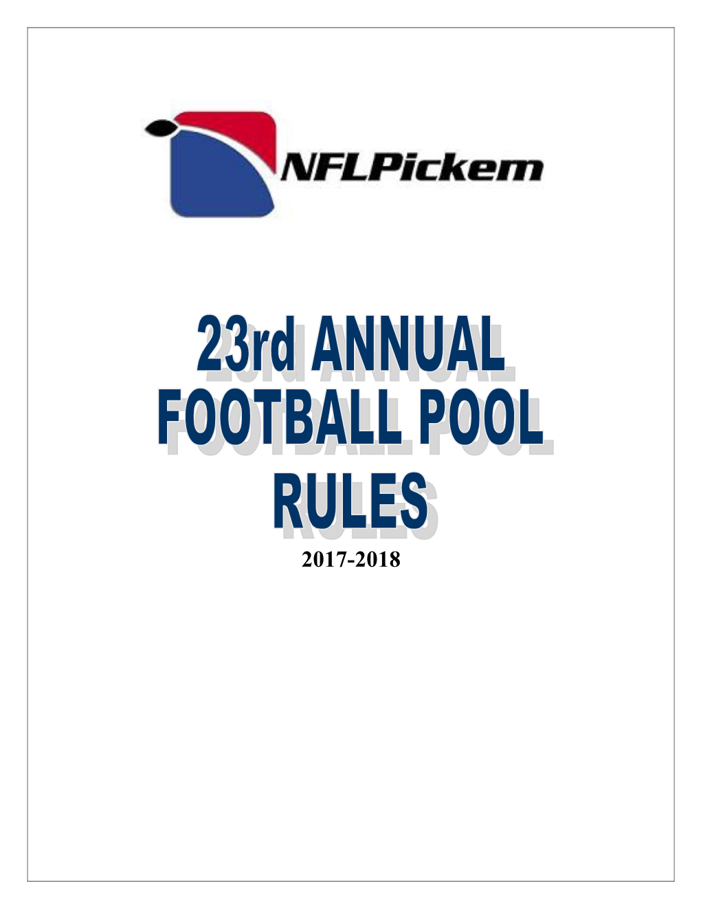 2017-2018 Nflpickem Football Pool Rules