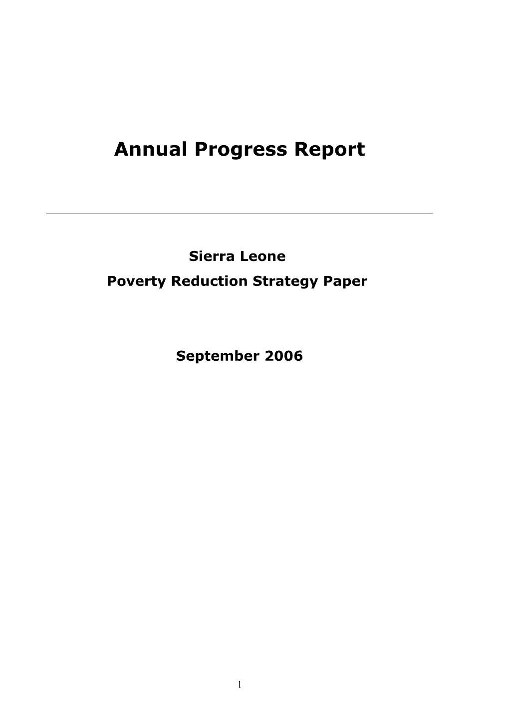 Poverty Report Strategy Paper (PRSP)