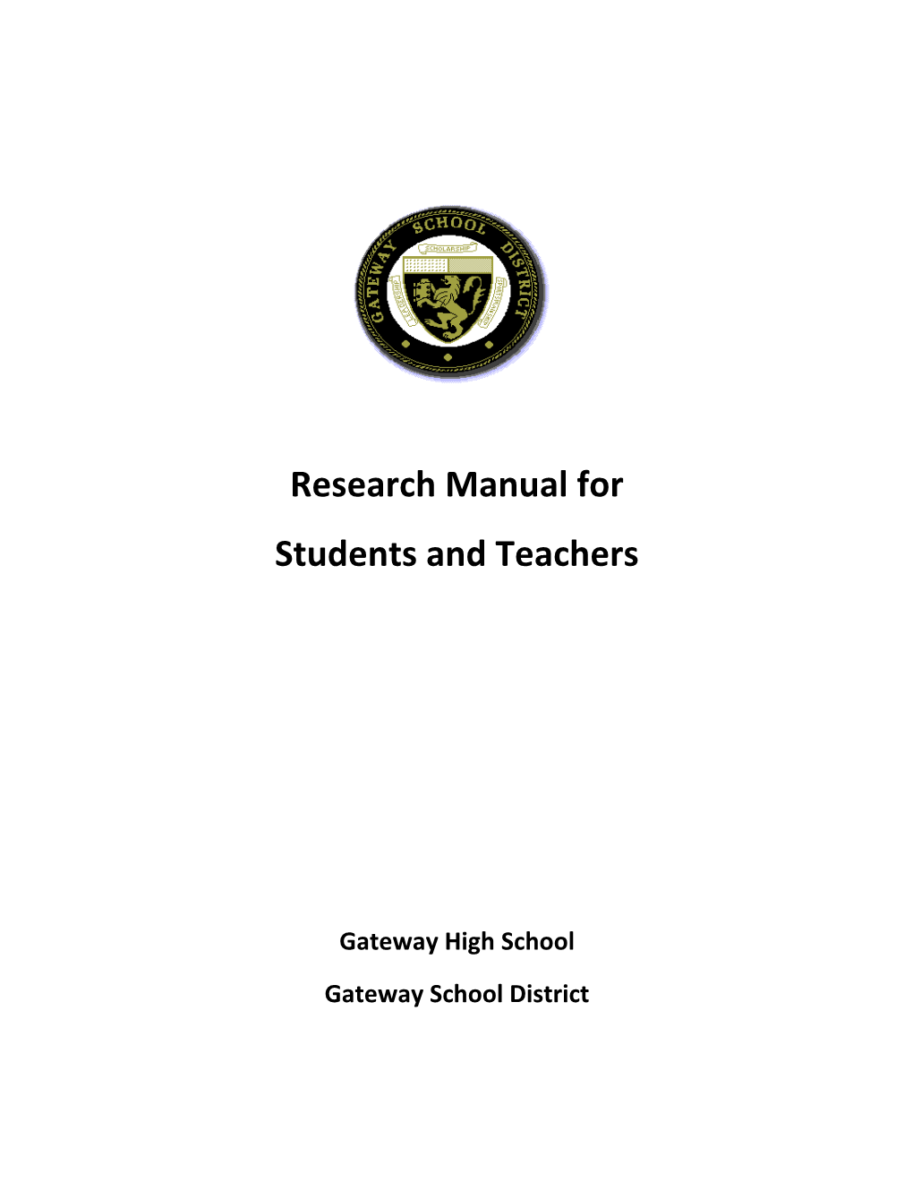 Research Manual For