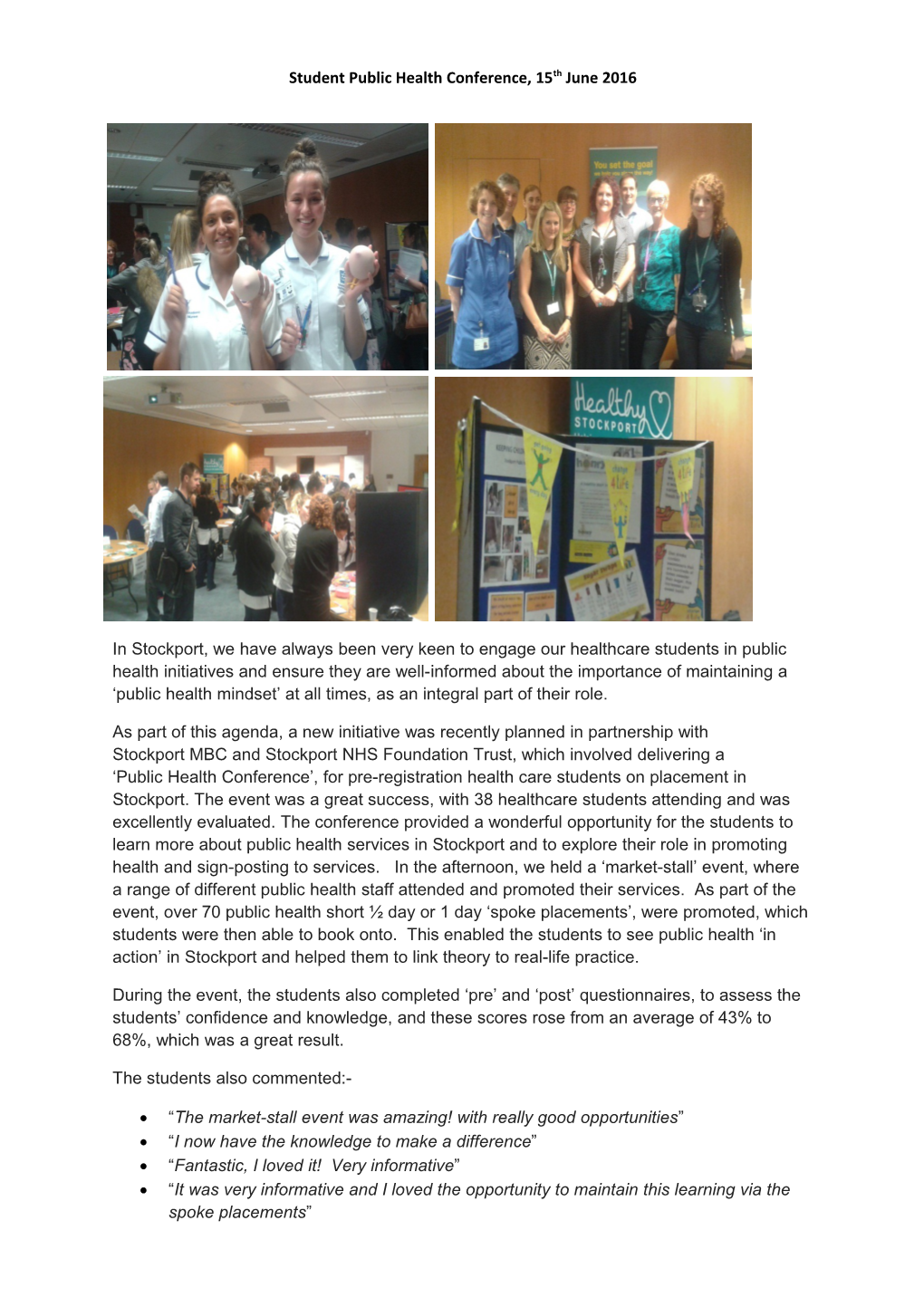 Student Public Health Conference,15Th June 2016