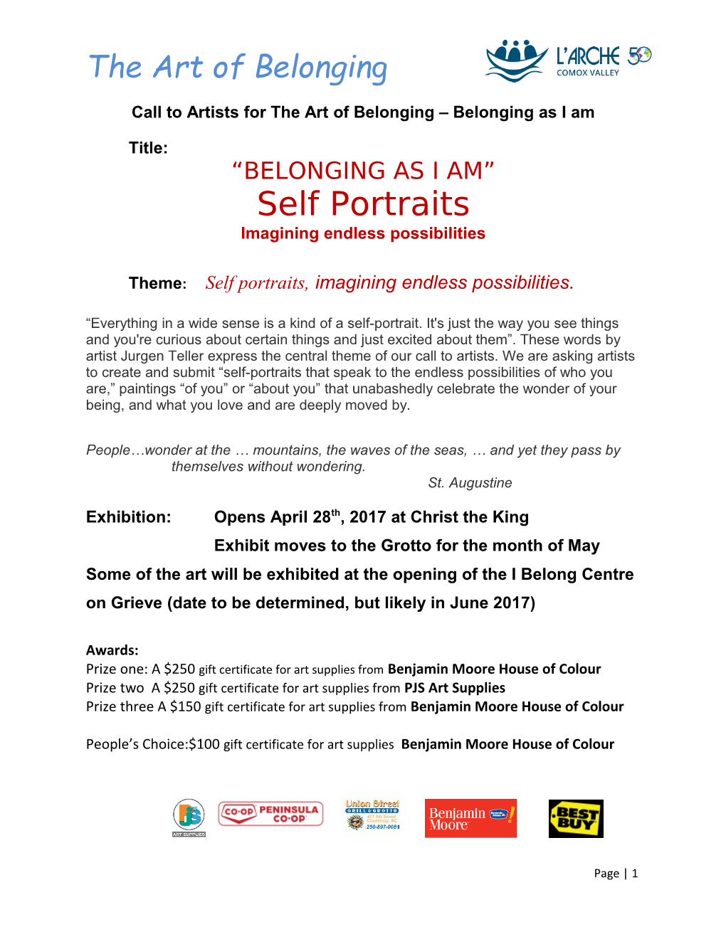 Call to Artists for the Art of Belonging Belonging As I Am