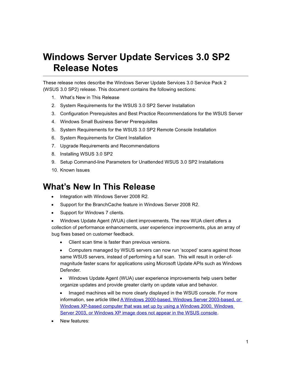 Windows Server Update Services 3.0 SP2 Release Notes