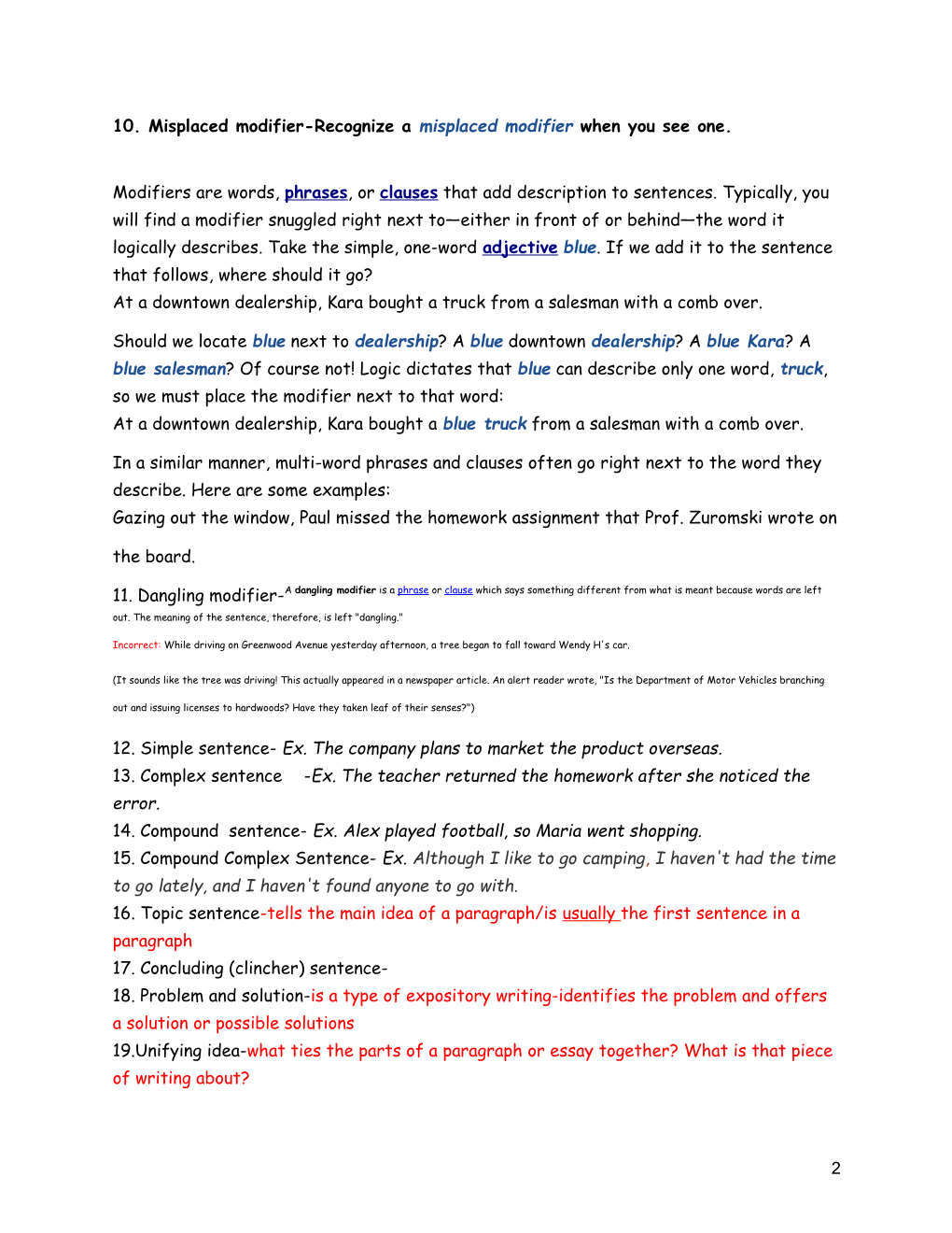 Mccafferty/ Boyd ELA 7 Posttest Study Guide