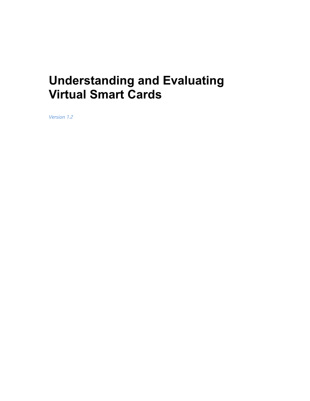 Understanding and Evaluating Virtual Smart Cards