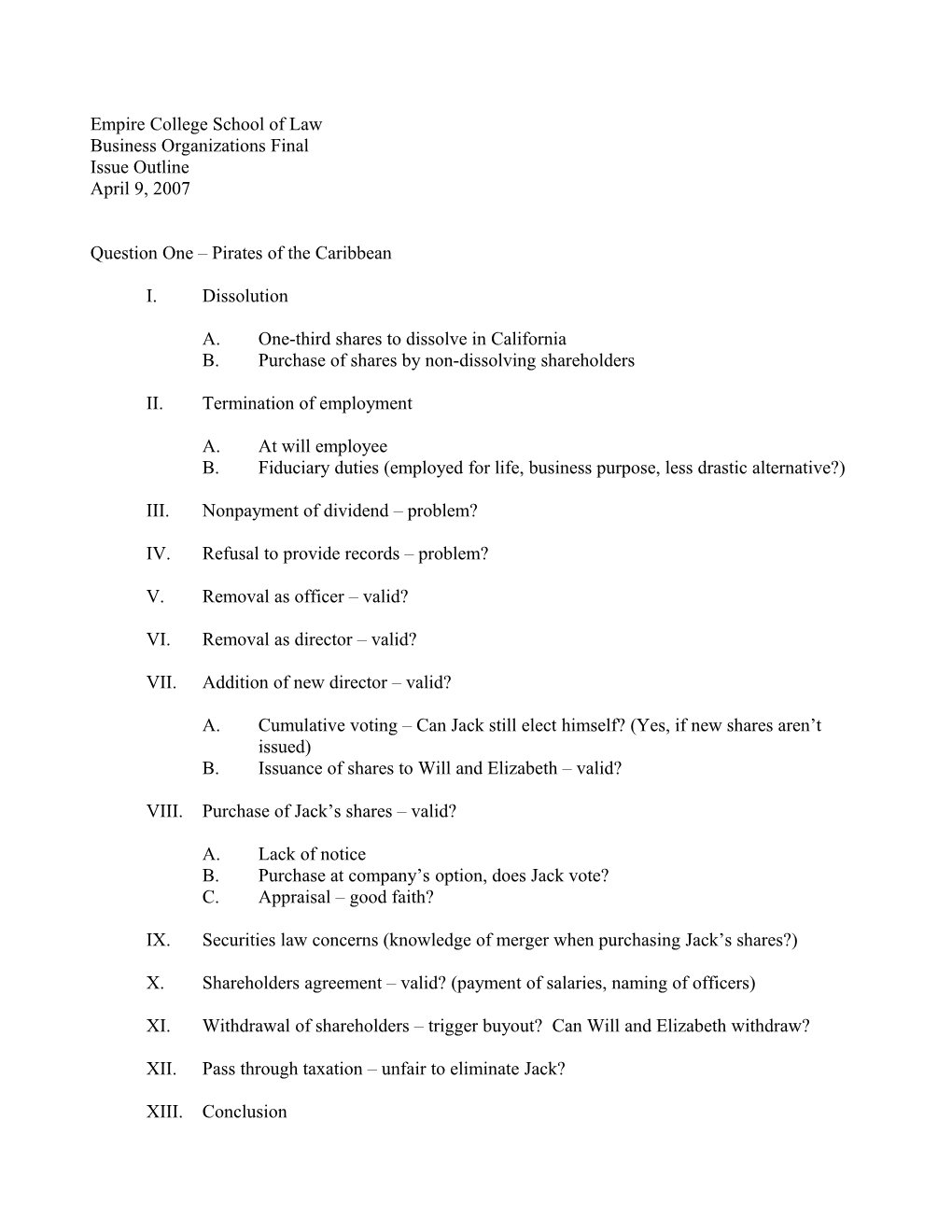 2007 Business Orgs Spring 15 Final Issue Outline (00044257)