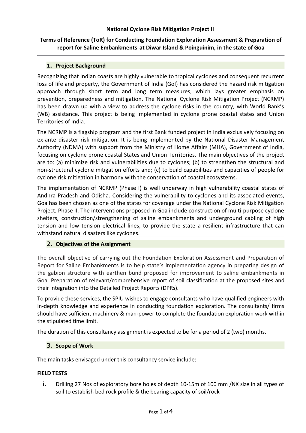 National Cyclone Risk Mitigation Project II