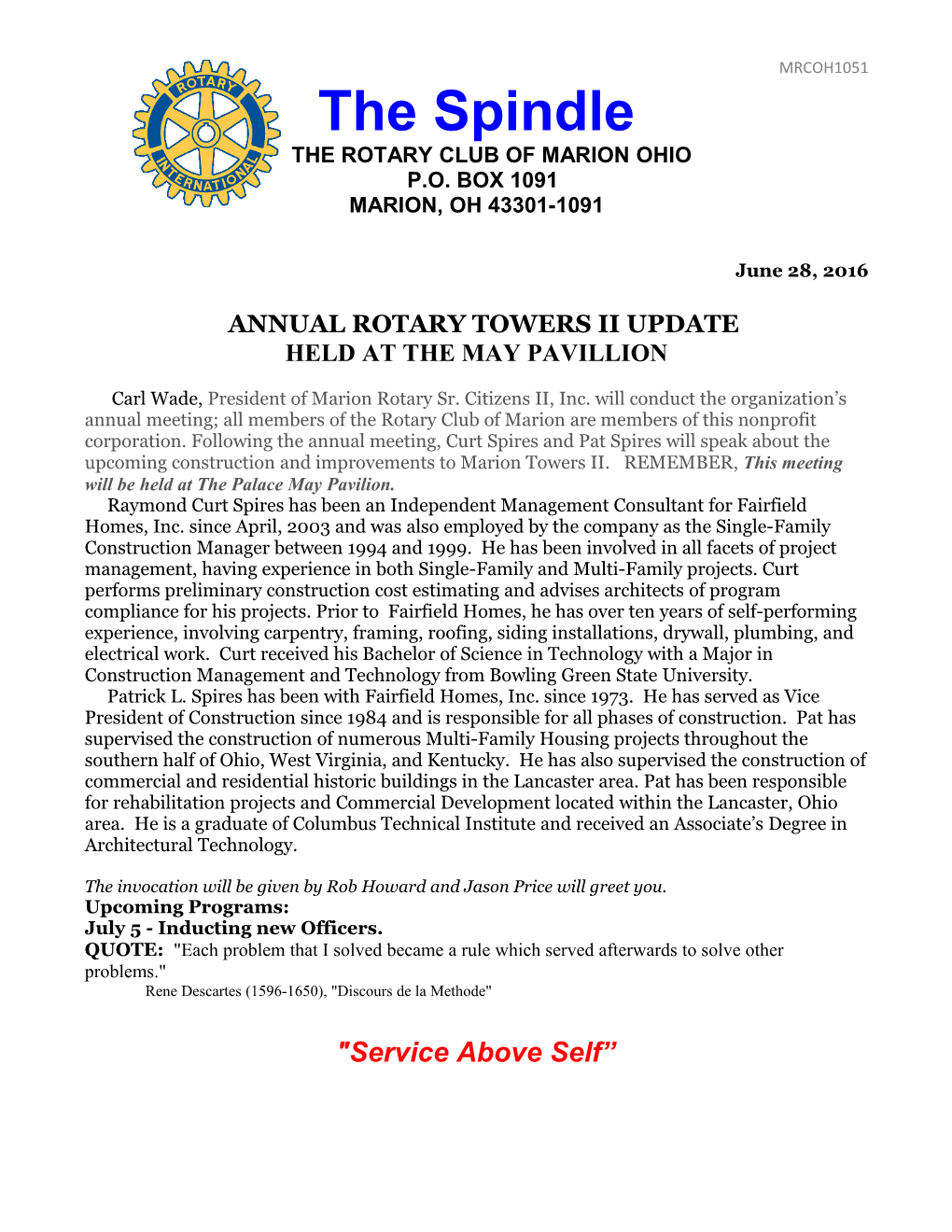 Annual ROTARY TOWERS II UPDATE