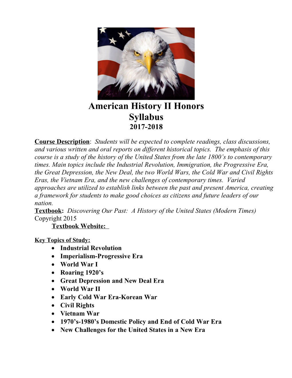 American History II Honors