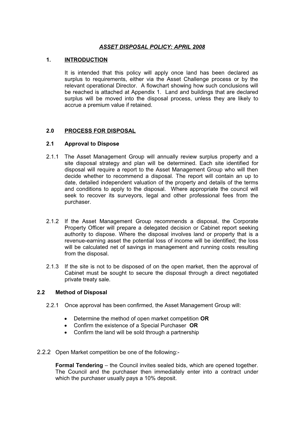 Land Disposal Policy