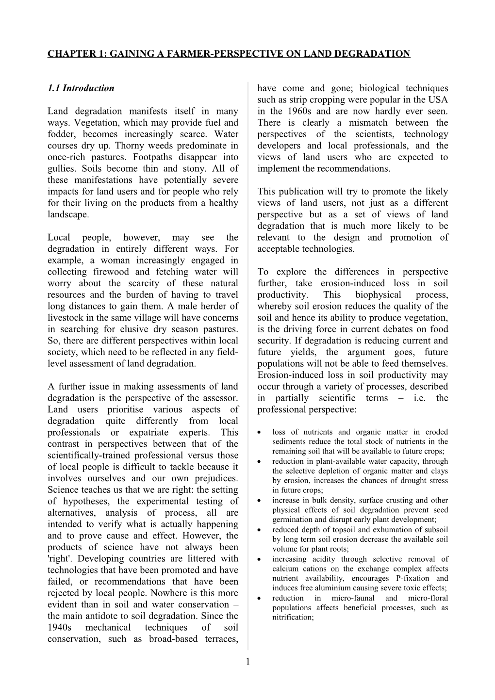 Chapter 1: What Is Land Degradation