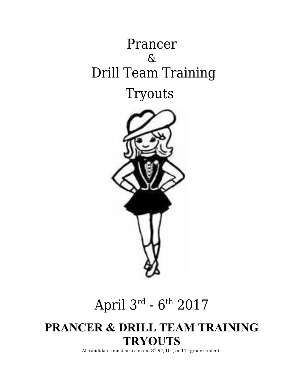 Prancer & Drill Team Training Tryouts
