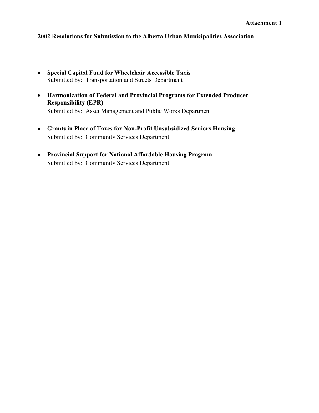 Report for Community Services Committee April 29, 2002 Meeting