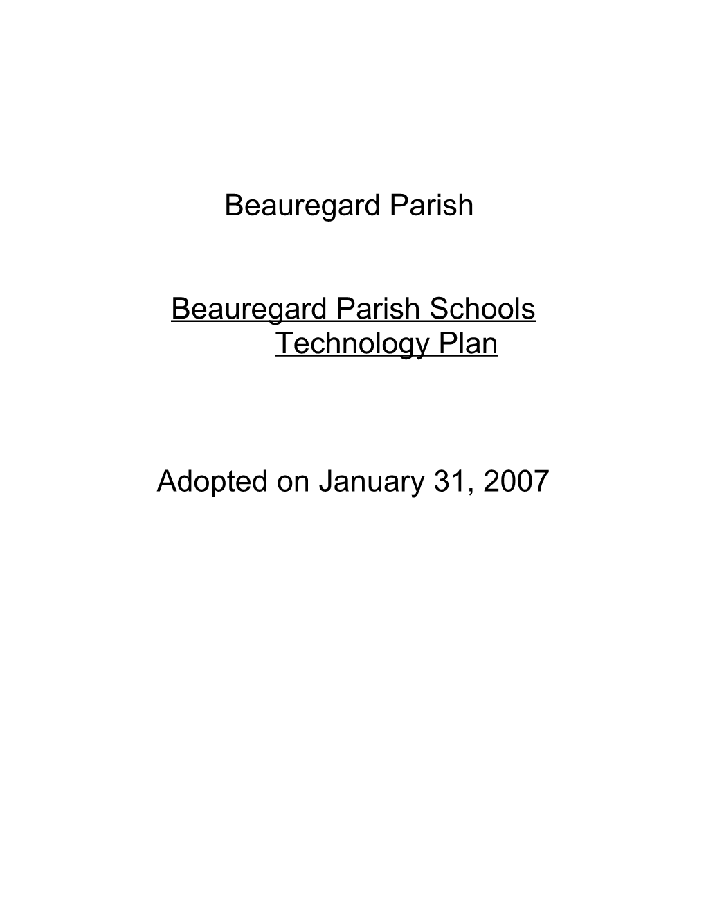 Louisiana State Technology Plan