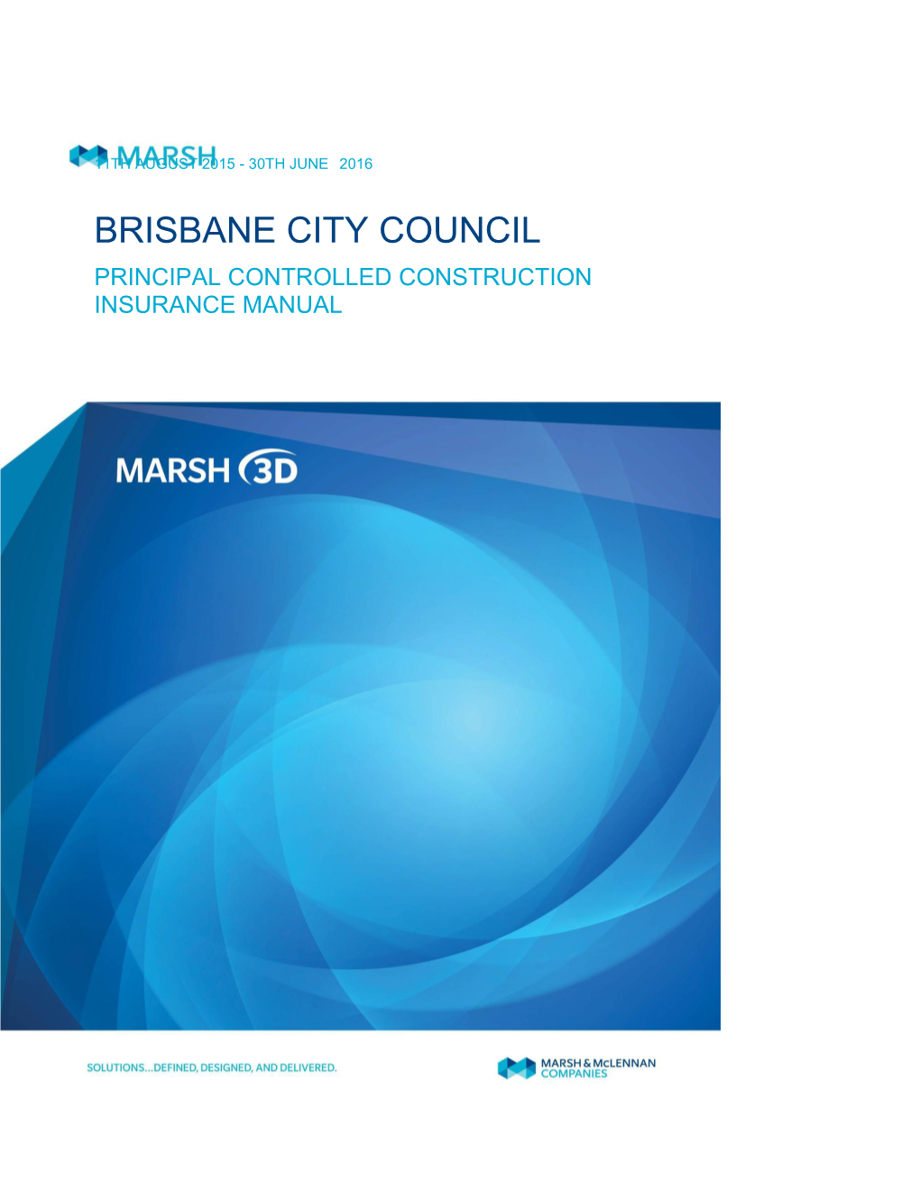 Principal Controlled Construction Insurance Manual