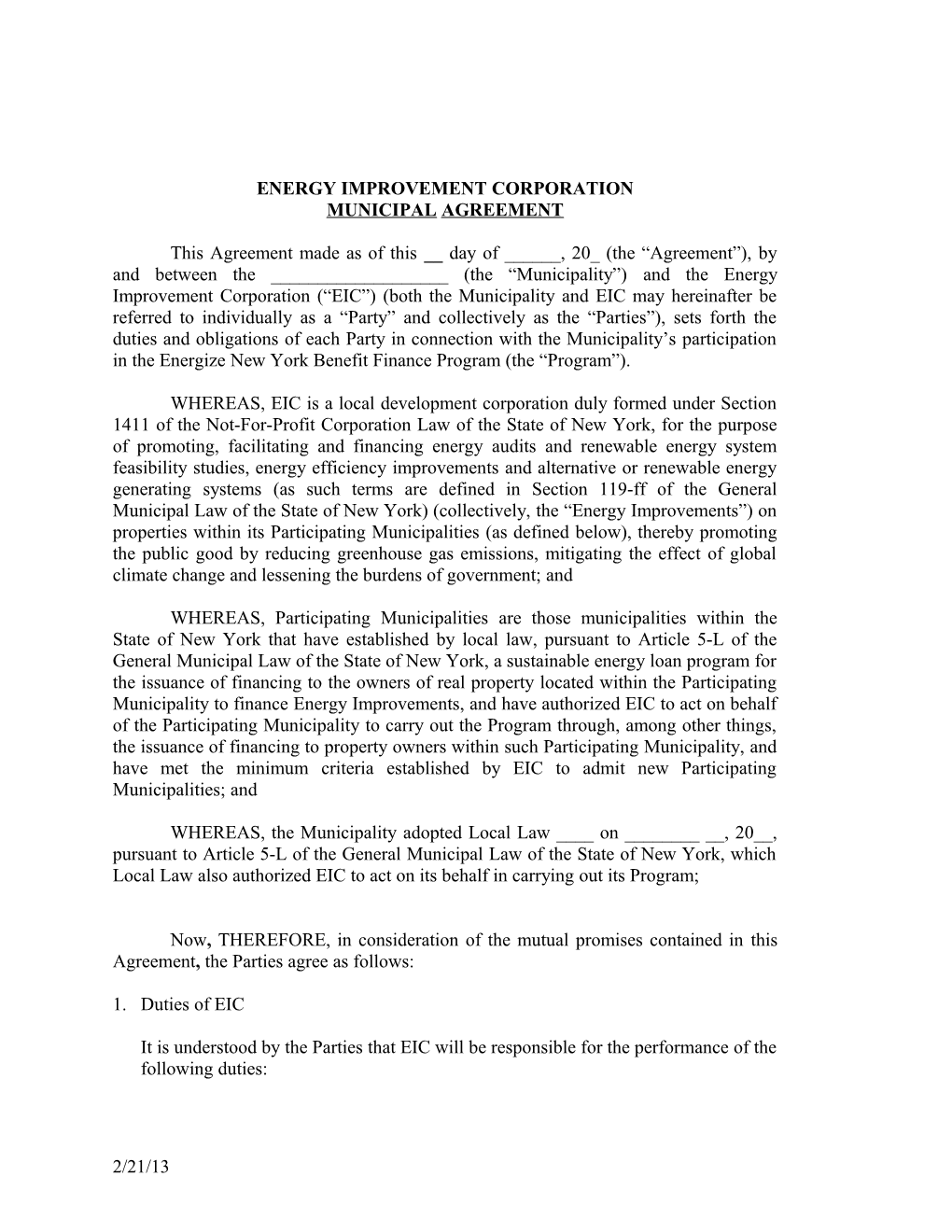 Municipal Agreement Final W/Modification Provision (Red-Lined) (00012386)