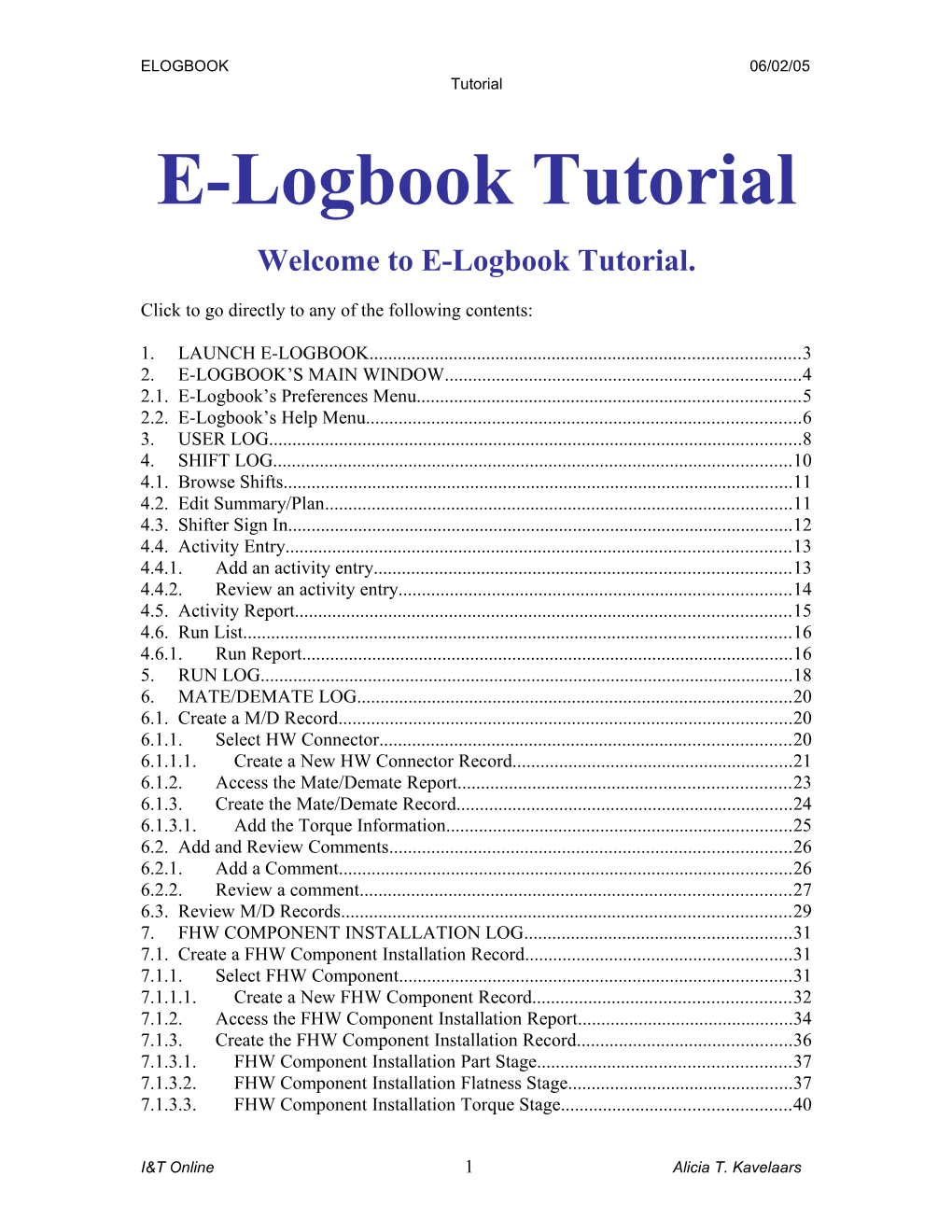 Welcome to the Elogbook Tutorial