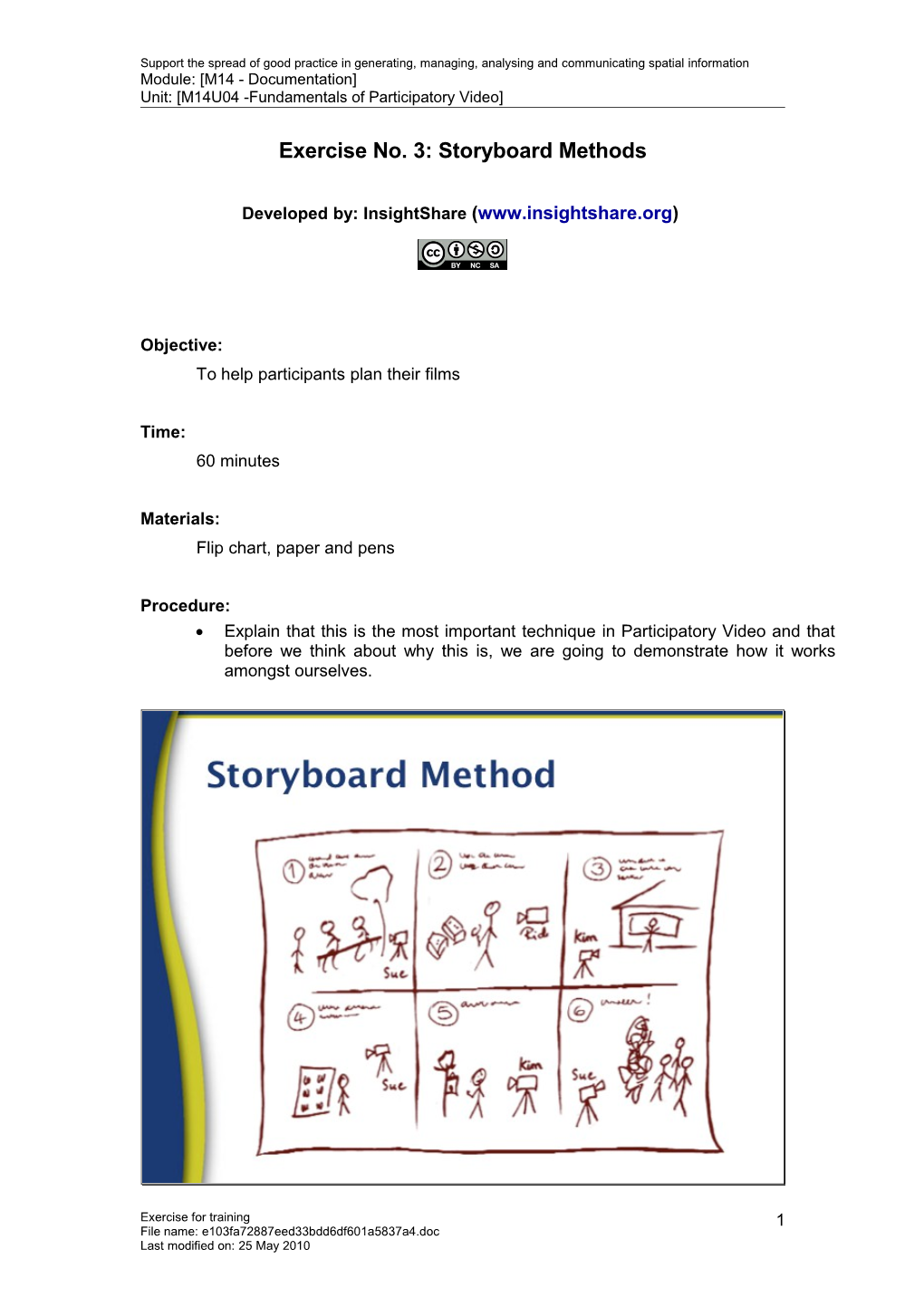 Exercise 3 - Story Board Methods