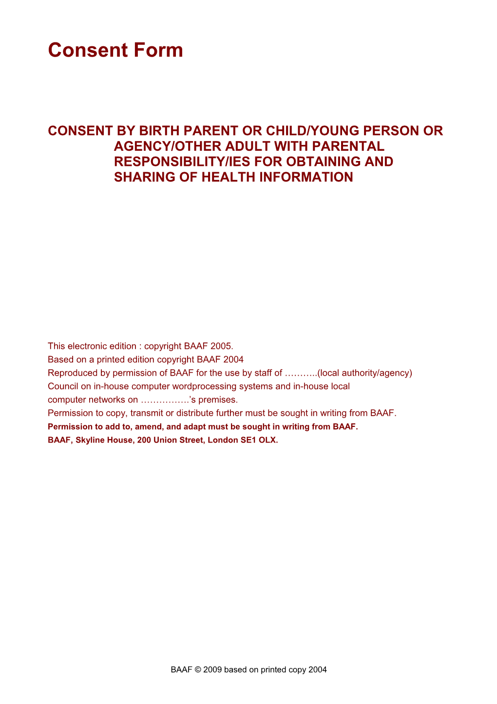 Parent S Consent to Medical Information