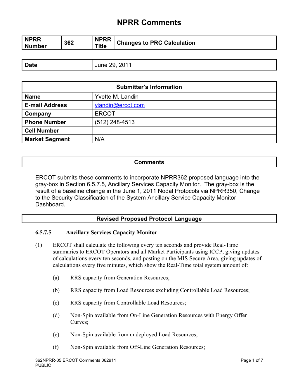 6.5.7.5Ancillary Services Capacity Monitor