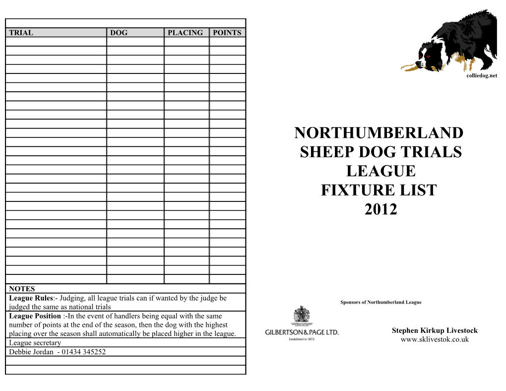 Sheep Dog Trials League