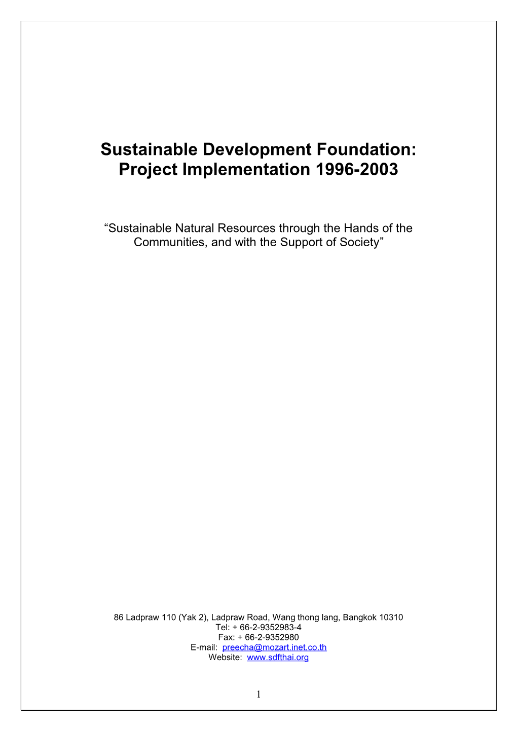 Issues and Problems in Natural Resources Management in Thailand