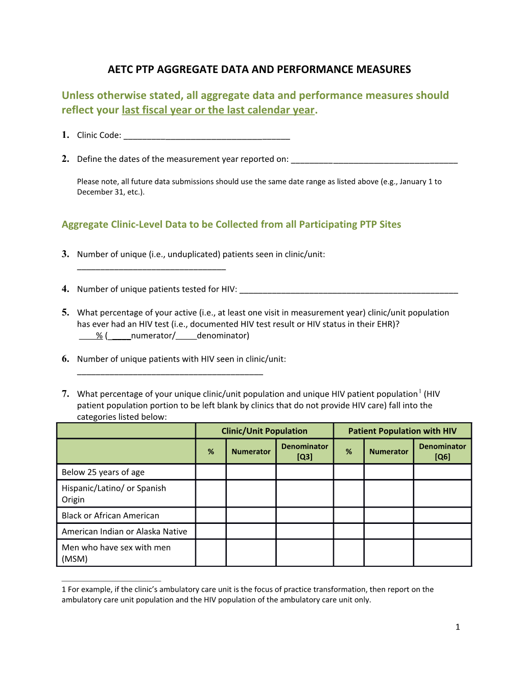 Aetc Ptp Aggregate Data and Performance Measures