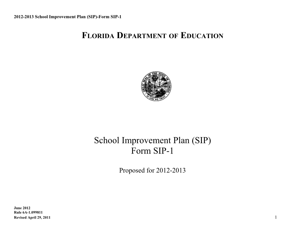 2012-2013School Improvement Plan (SIP)-Form SIP-1