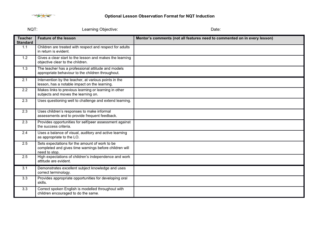 NQT: Learning Objective: Date