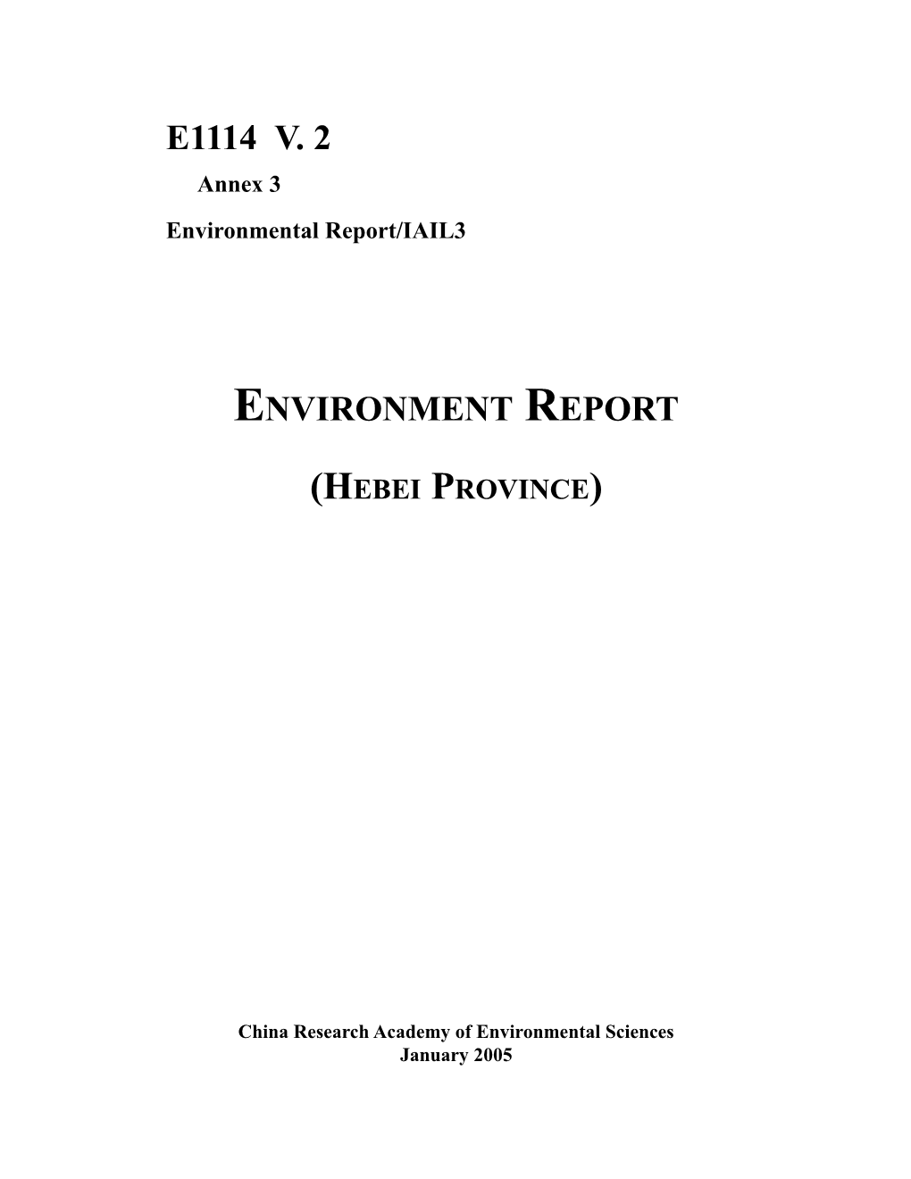 Environmental Report/IAIL3