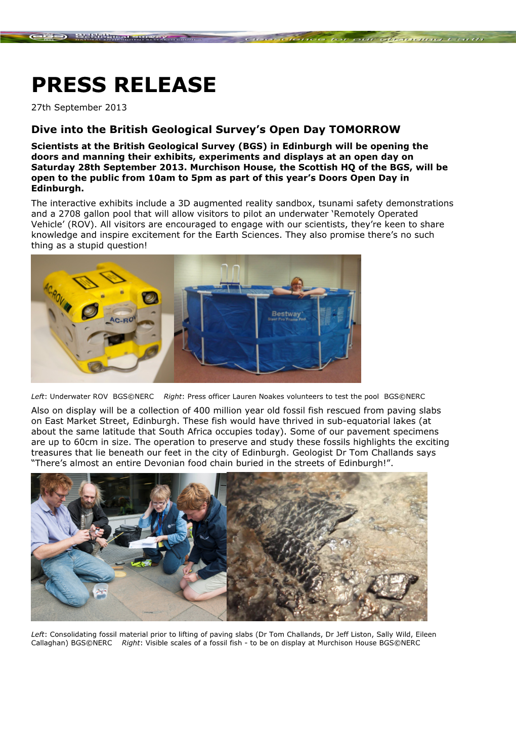 Dive Into the British Geological Survey S Open Day TOMORROW
