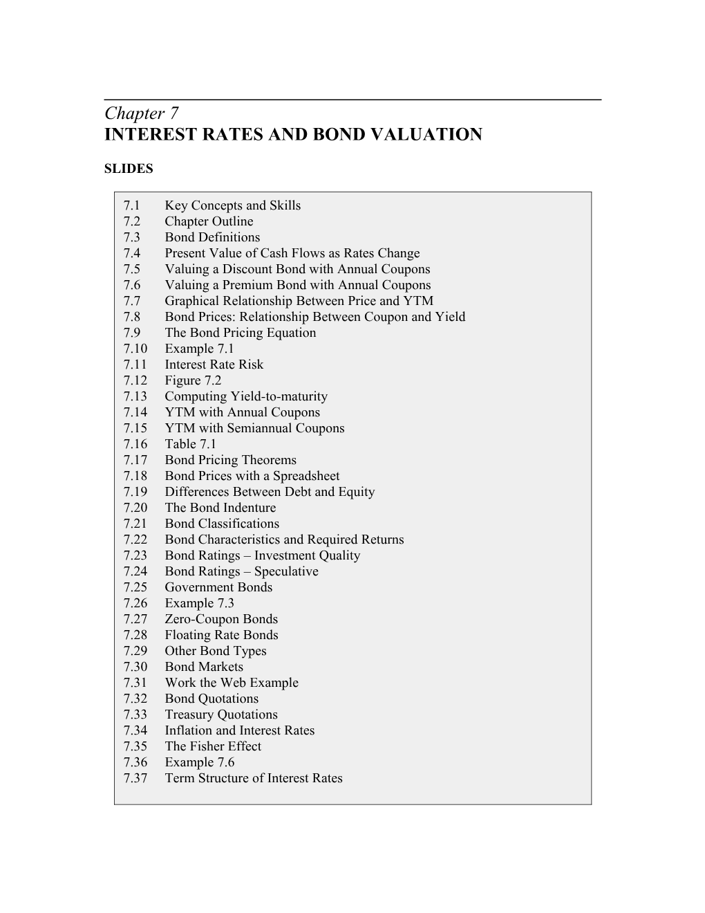 Interest Rates and Bond Valuation