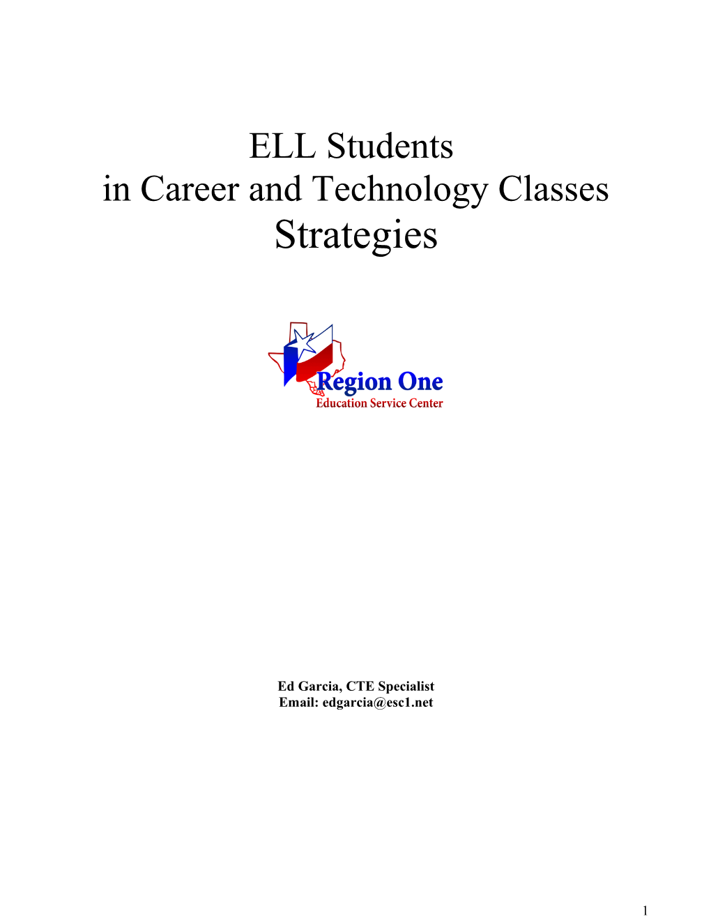 ELL Students in Career and Technology Classes