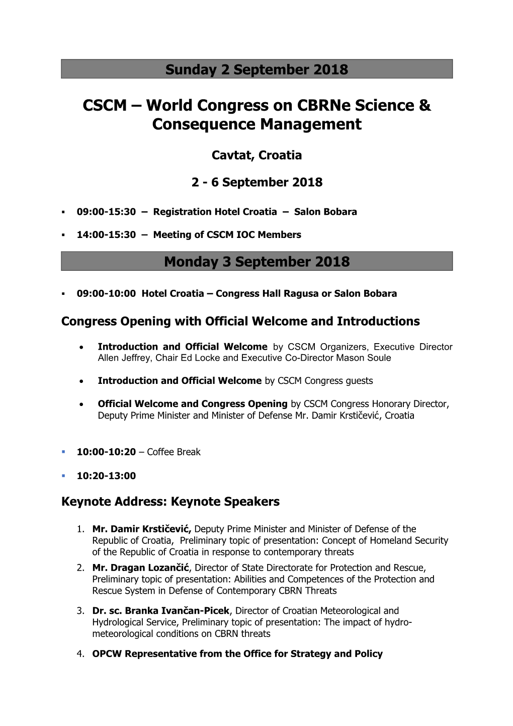 CSCM World Congress on Cbrne Science & Consequence Management