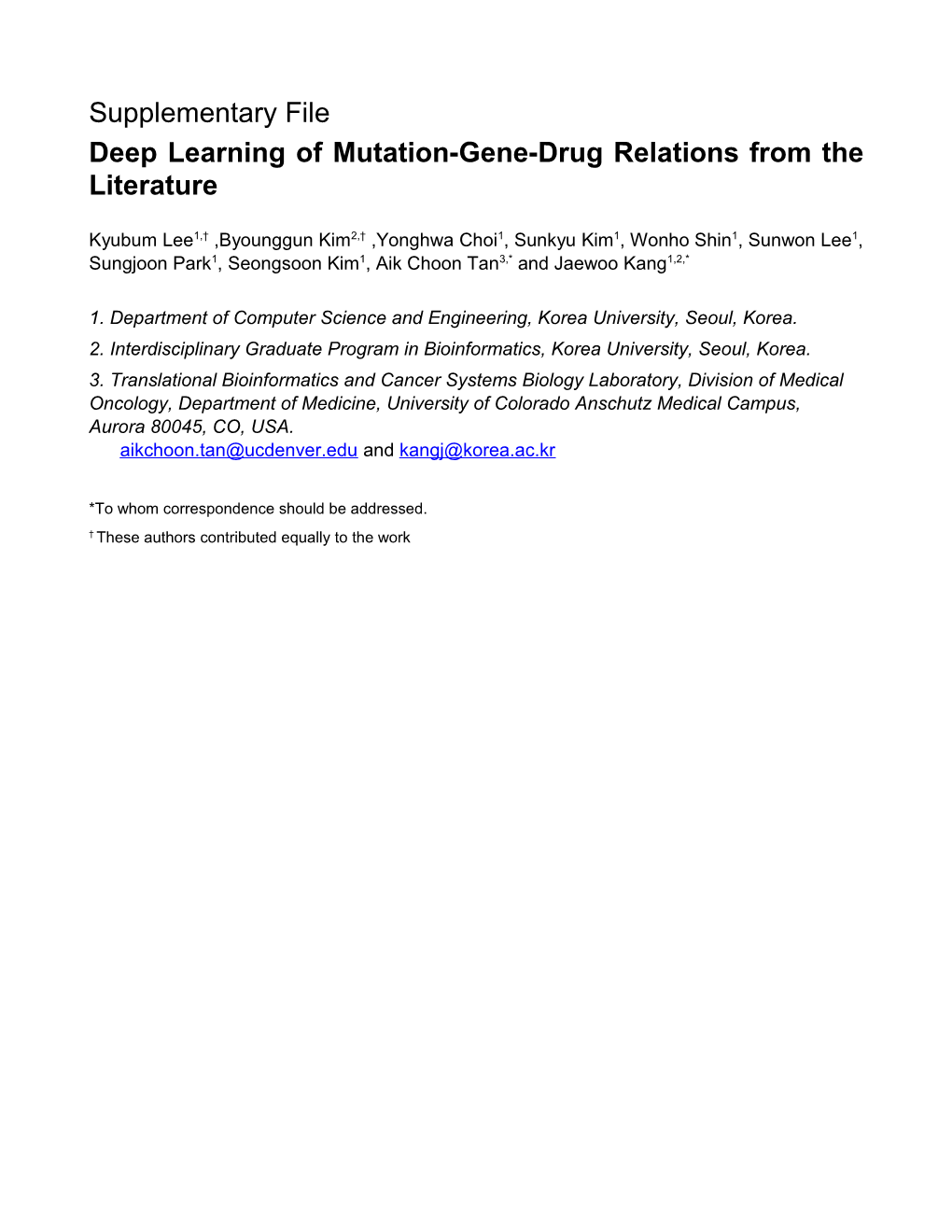 Deep Learning of Mutation-Gene-Drug Relations from the Literature