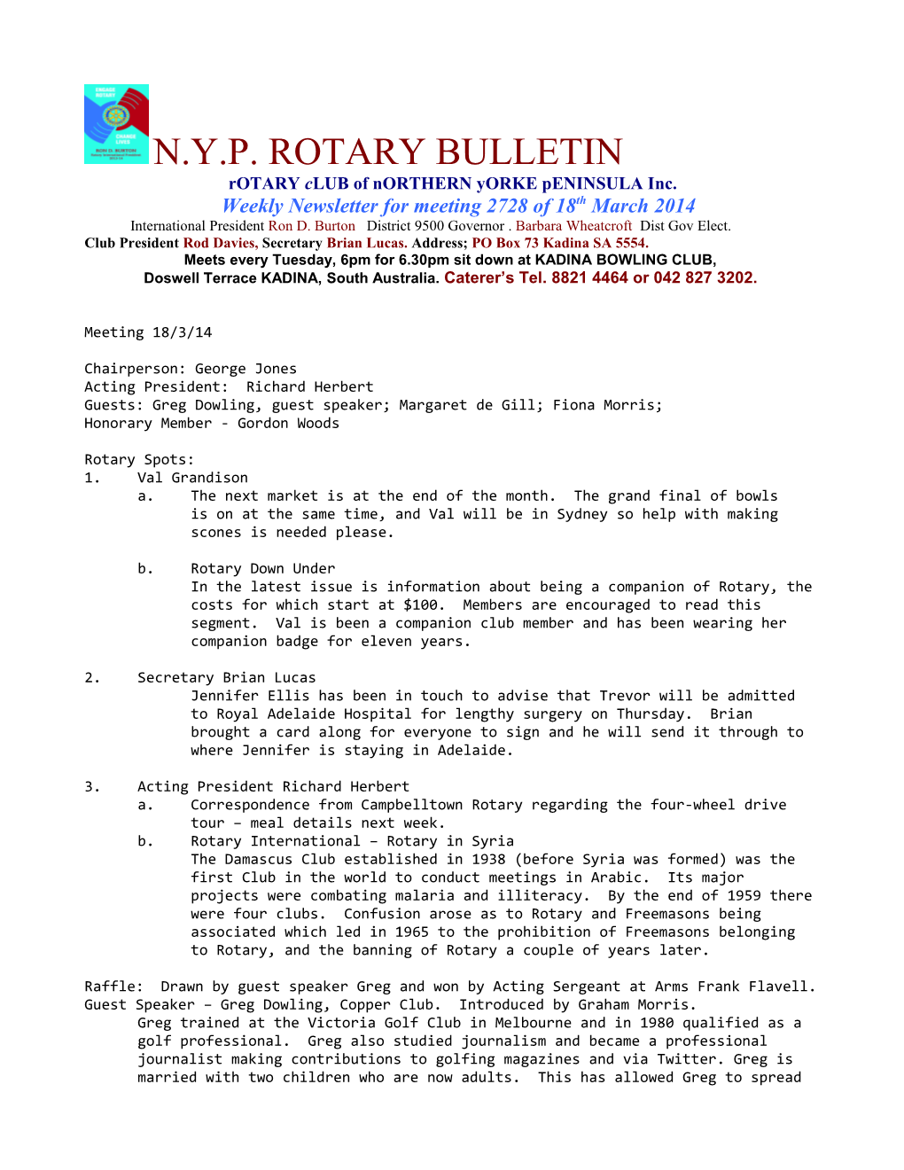 Rotary Club of Northern Yorke Peninsula Inc