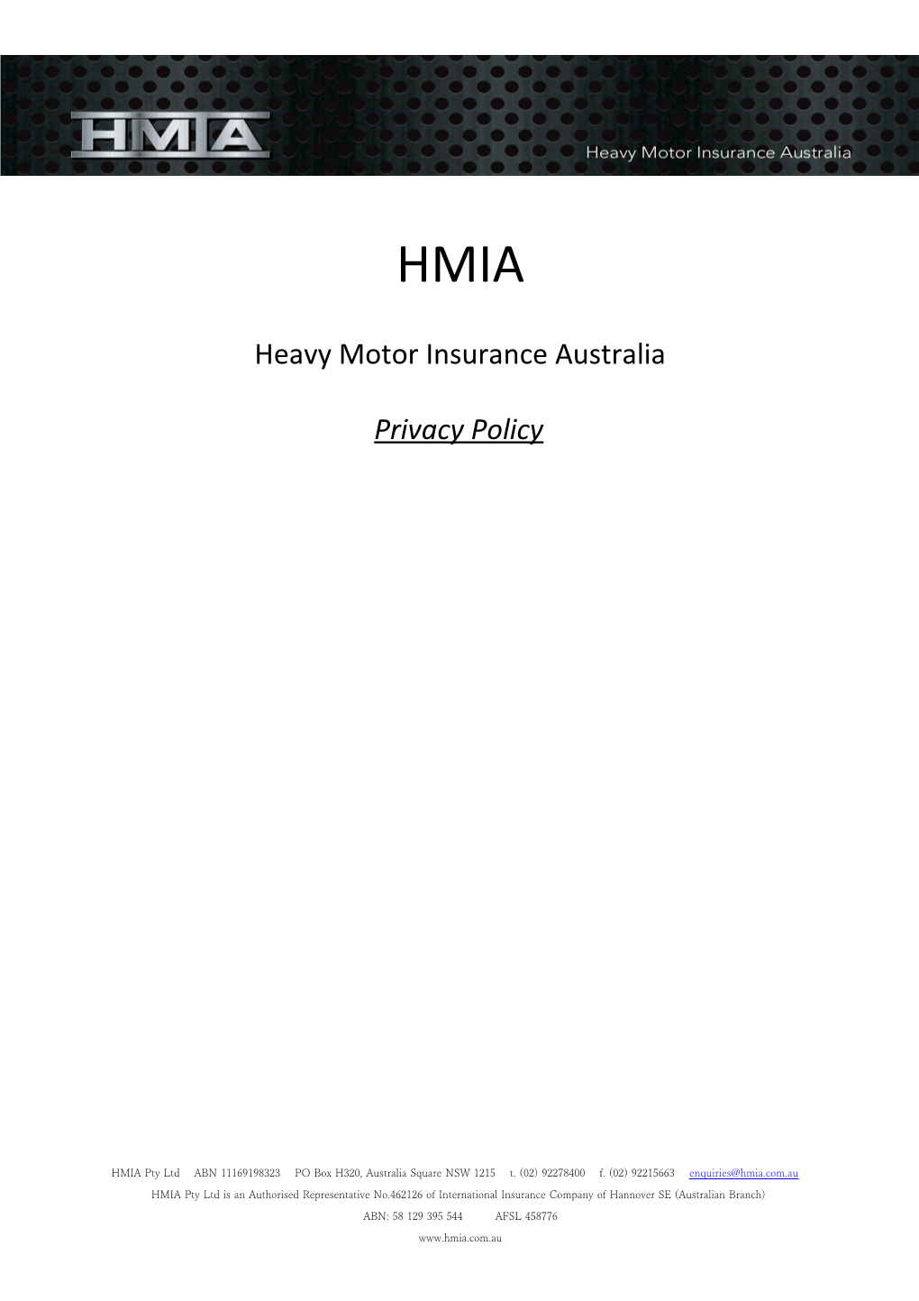 Heavy Motor Insurance Australia