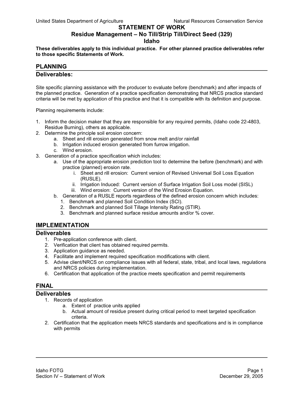 Residue Management No Till/Strip Till/Direct Seed (329)