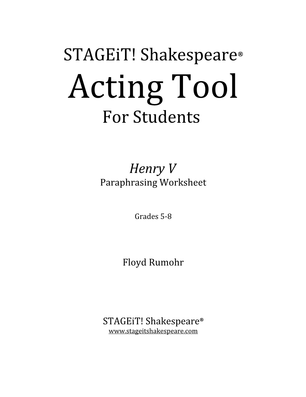 Stageit! Shakespeare