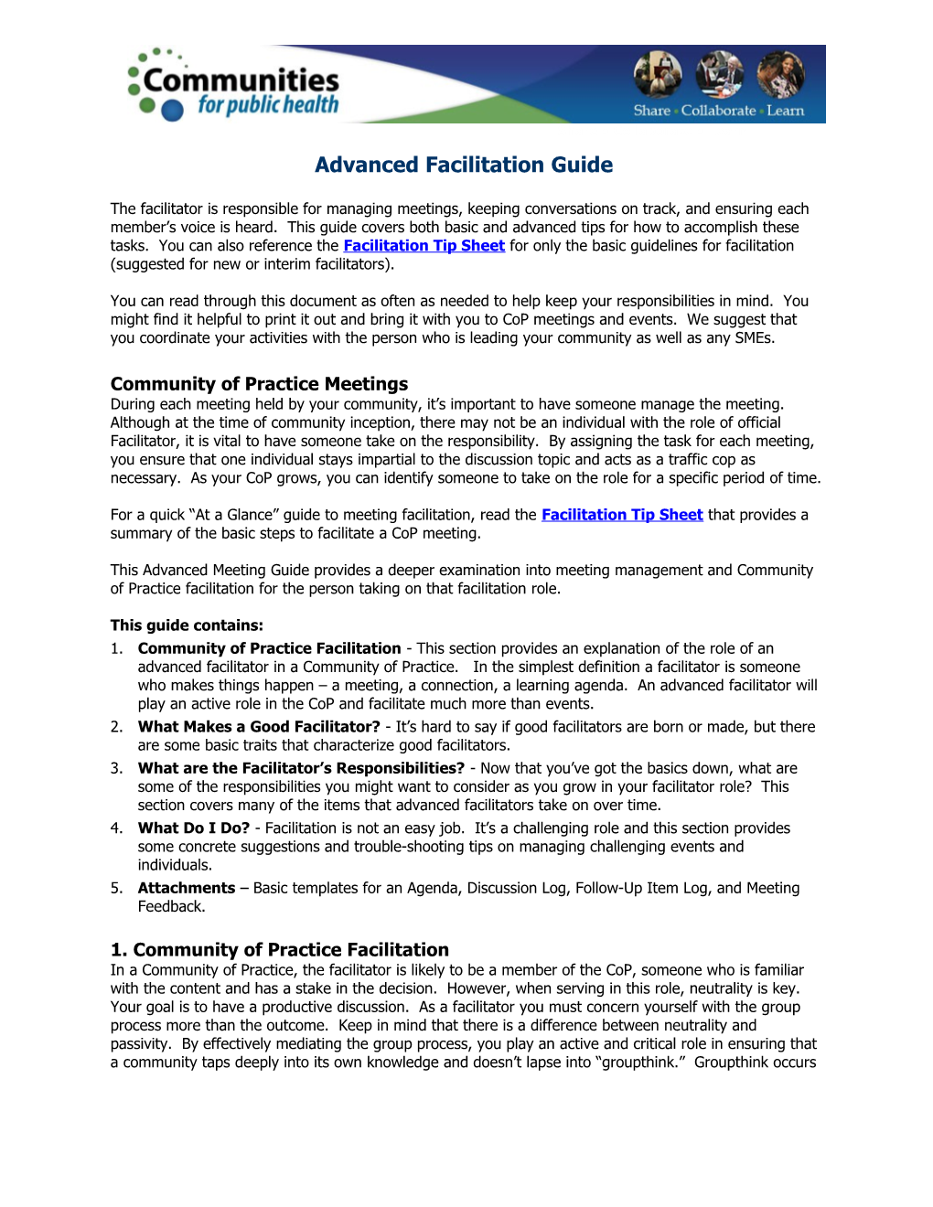 Advanced Facilitation Guide