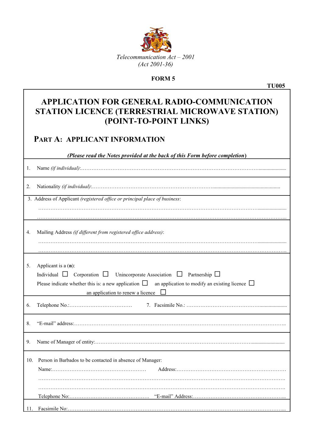 1.Guidelines Are Attached to This Application Form