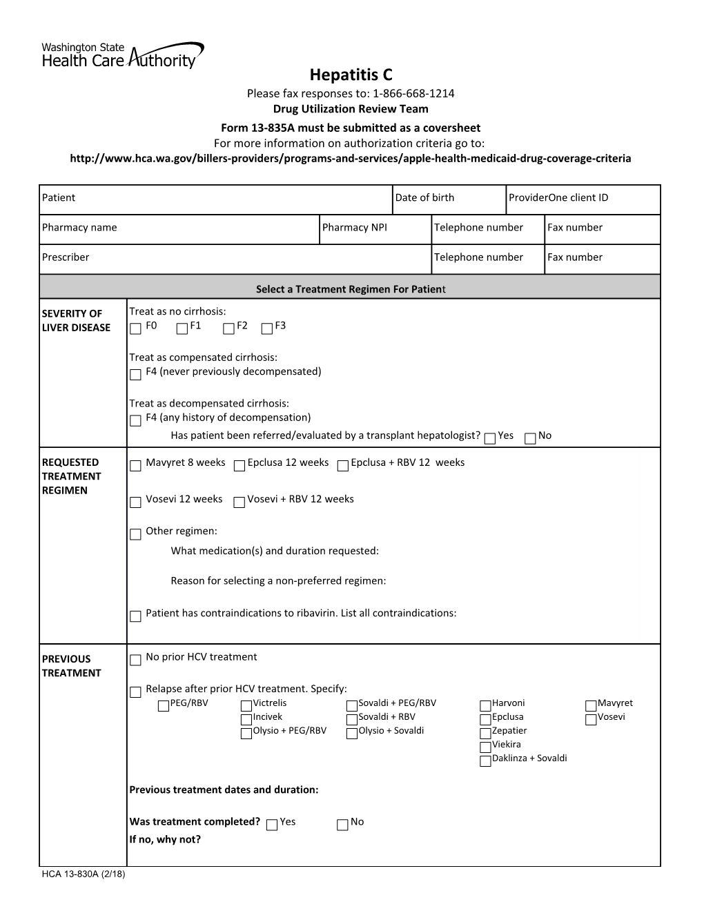 Requesting Hepatitis C Drug Treatment