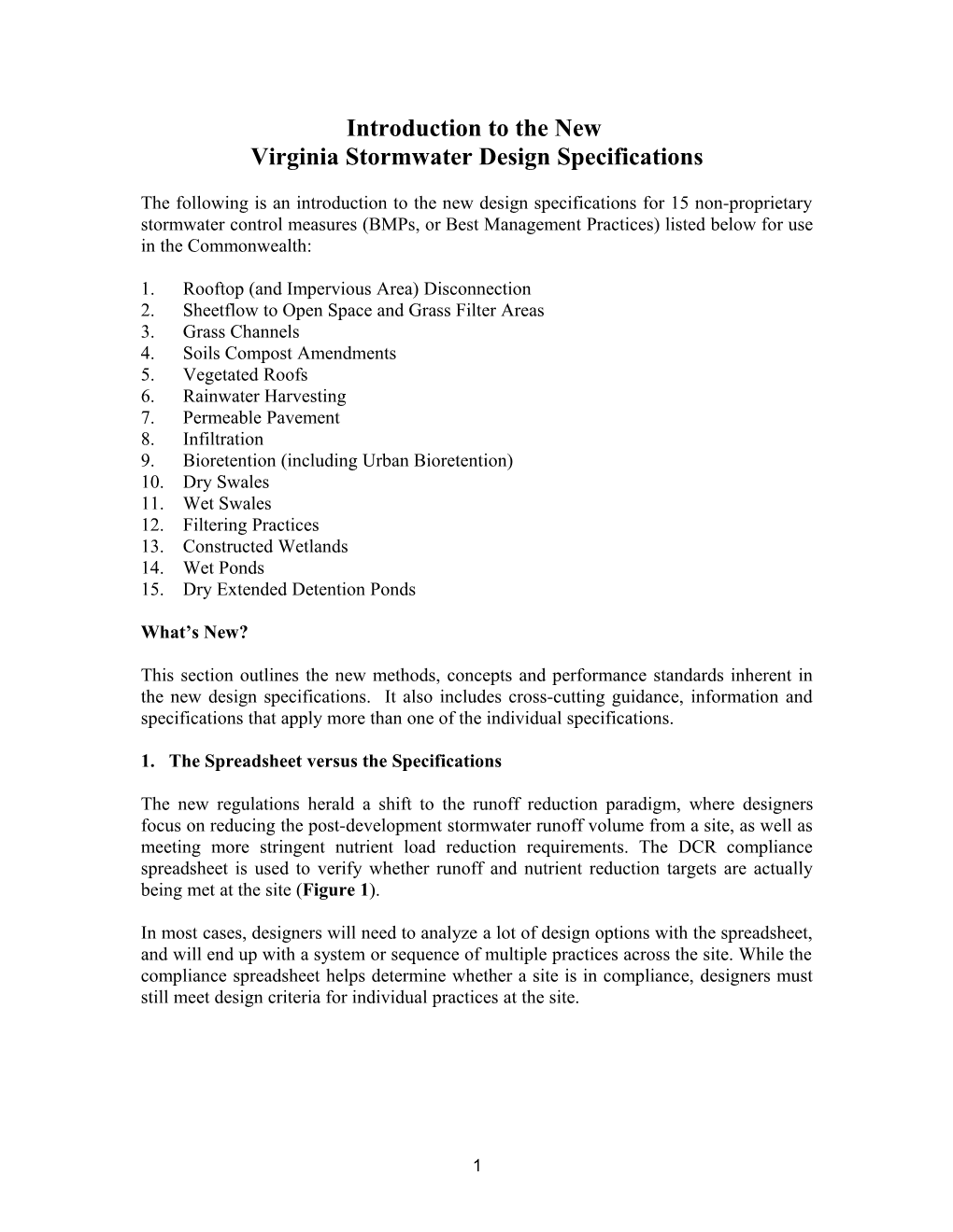 Introduction to the New Virginia Stormwater Design Specifications