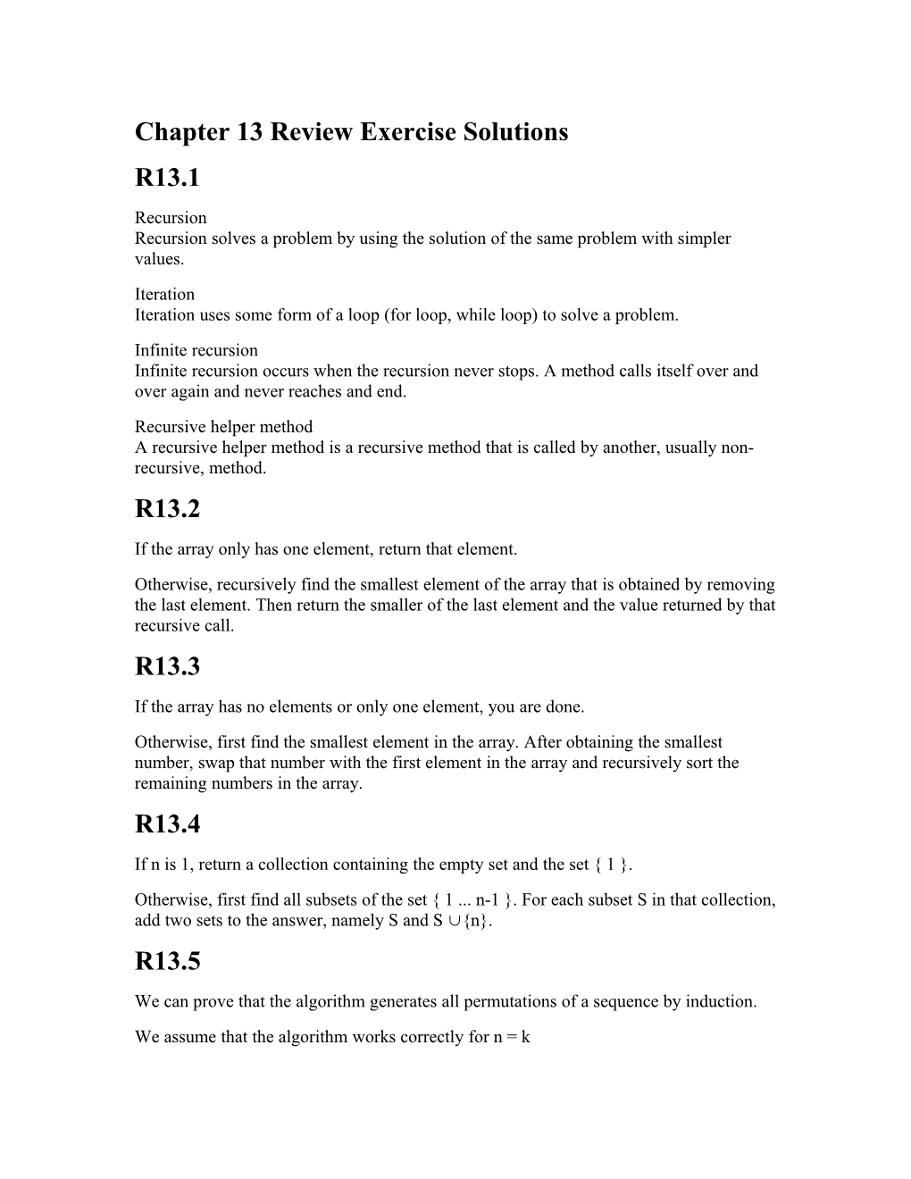 Chapter 13 Review Exercise Solutions