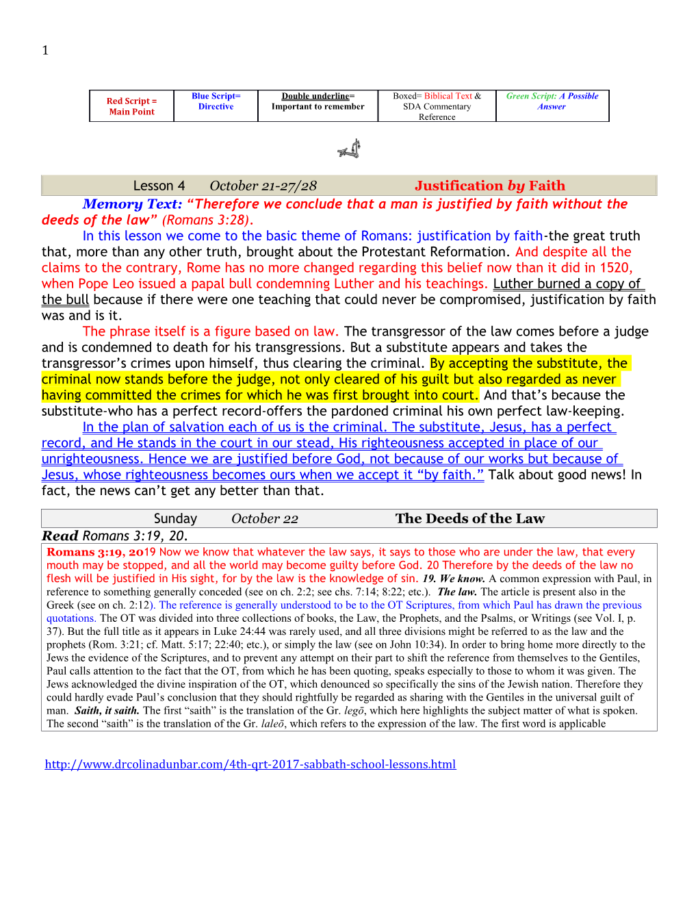 Lesson 4October 21-27/28 Justification by Faith