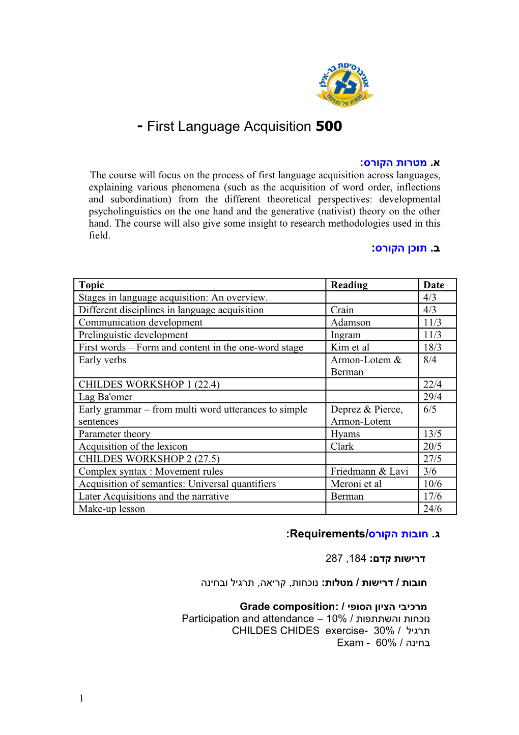 500First Language Acquisition