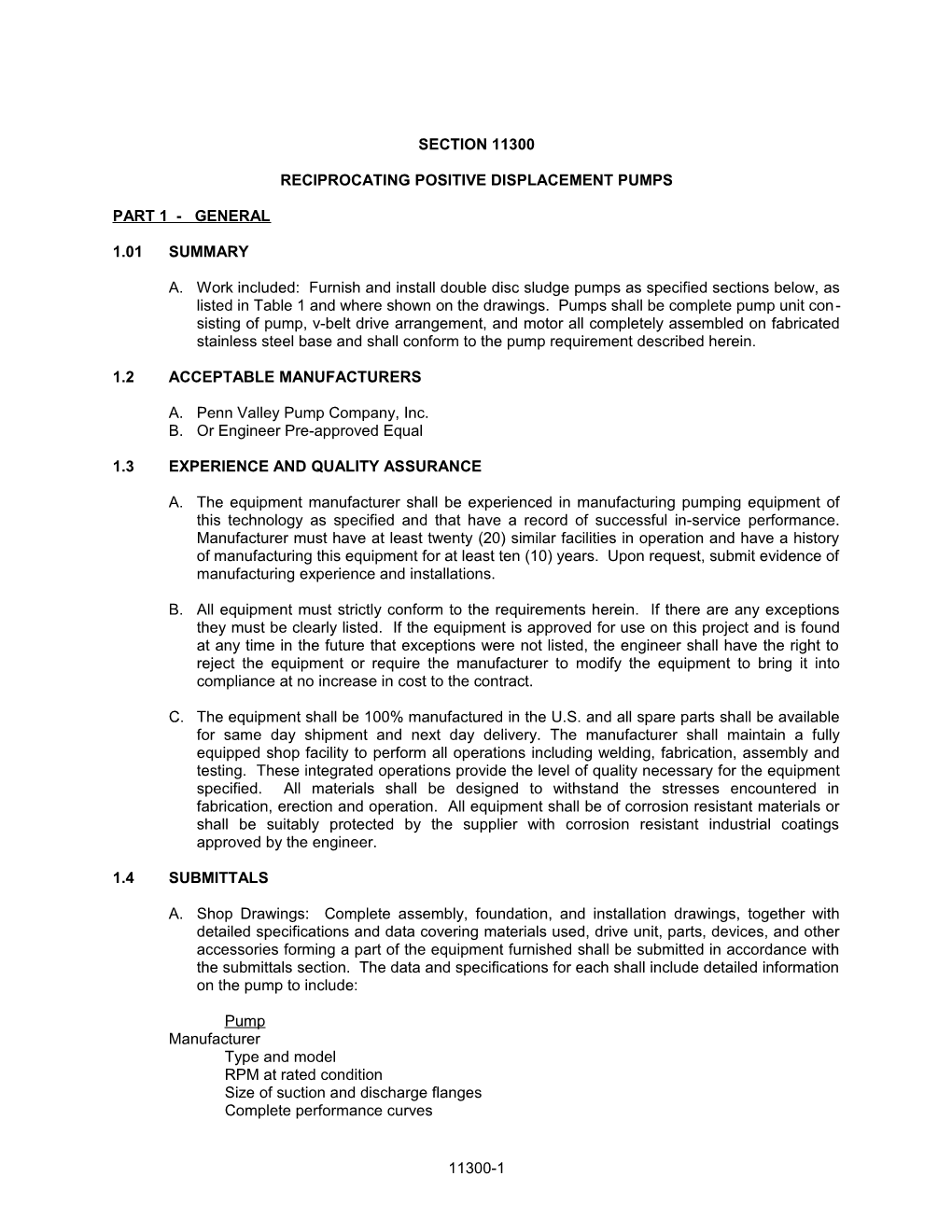 Reciprocating Positive Displacement Pumps