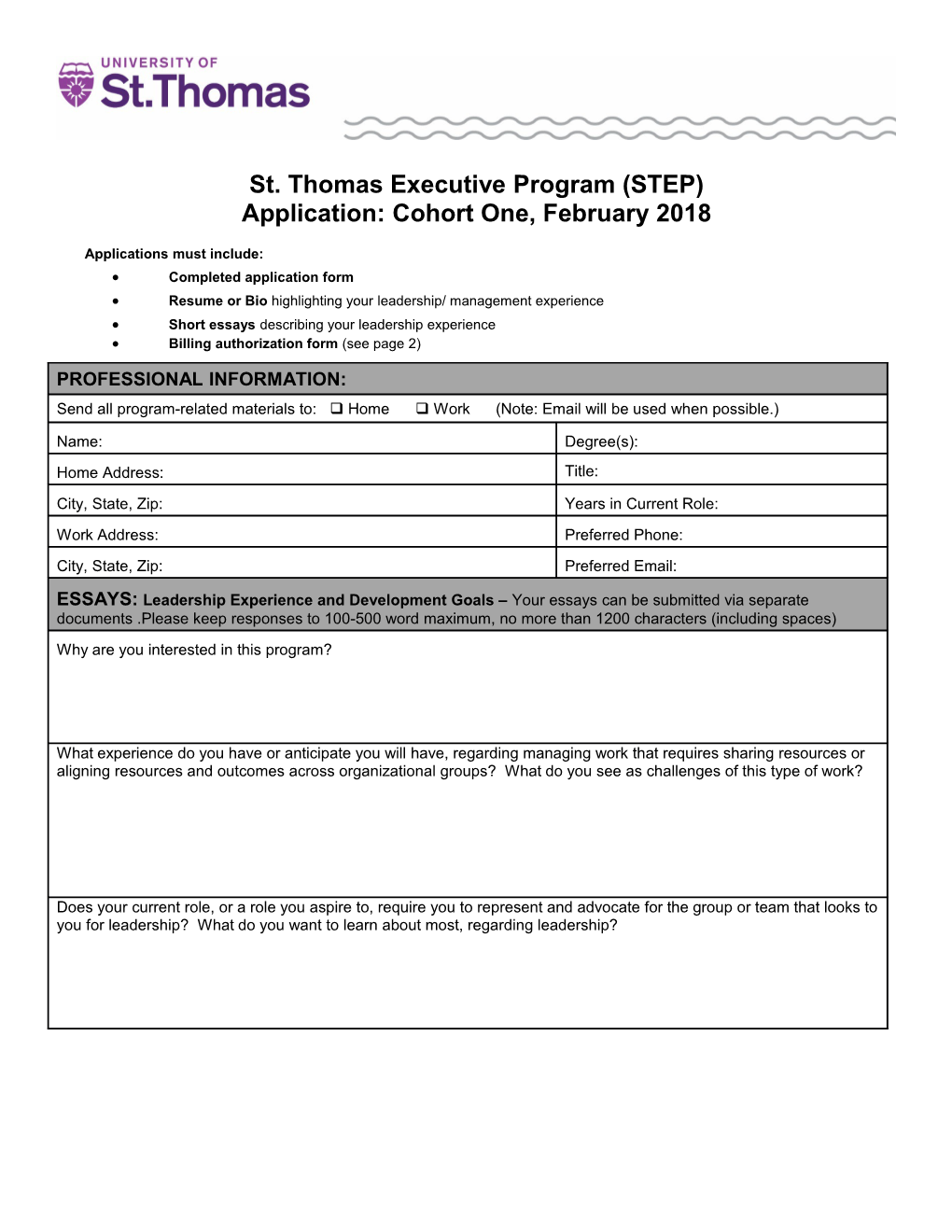 St. Thomas Executive Program (STEP)