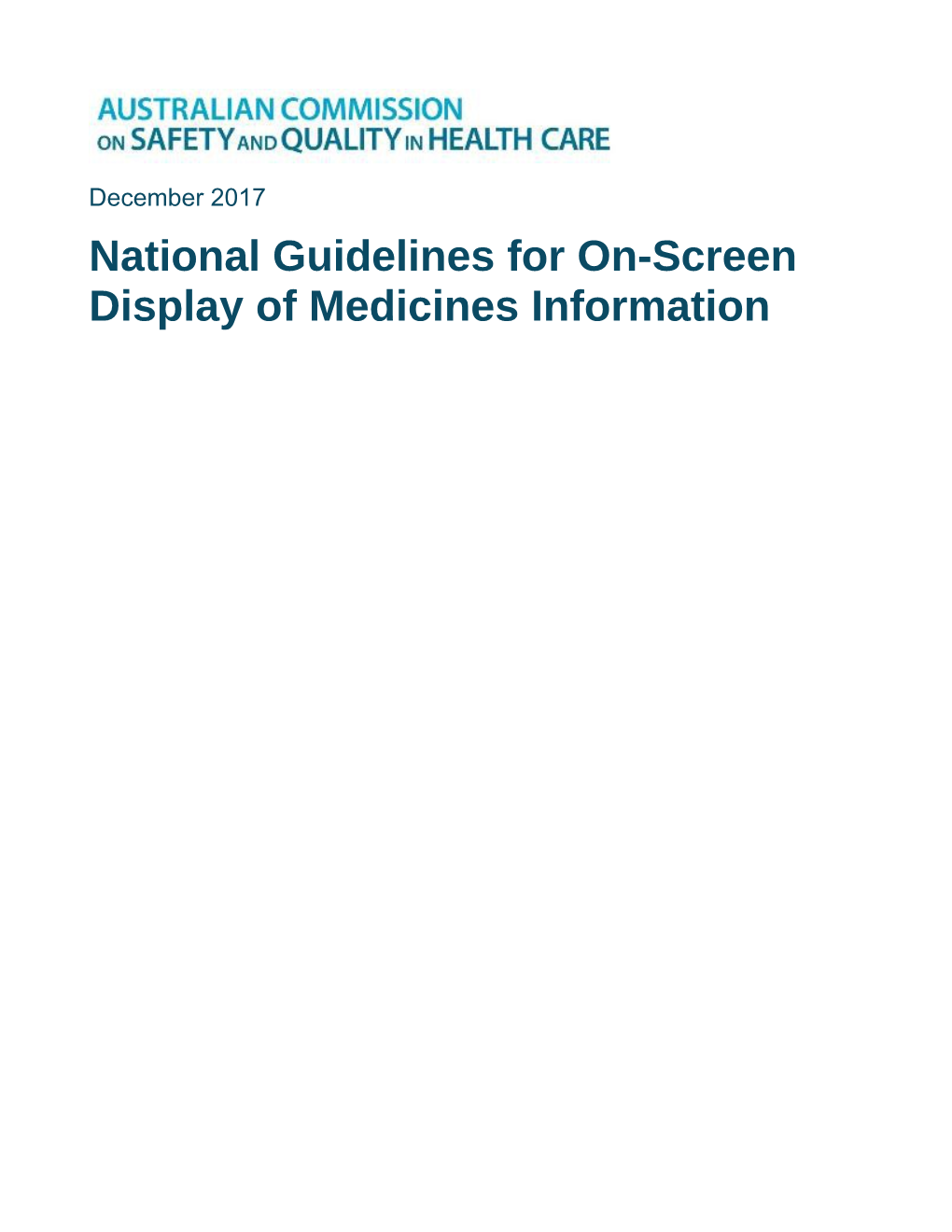 National Guidelines for On-Screen Display of Medicines Information