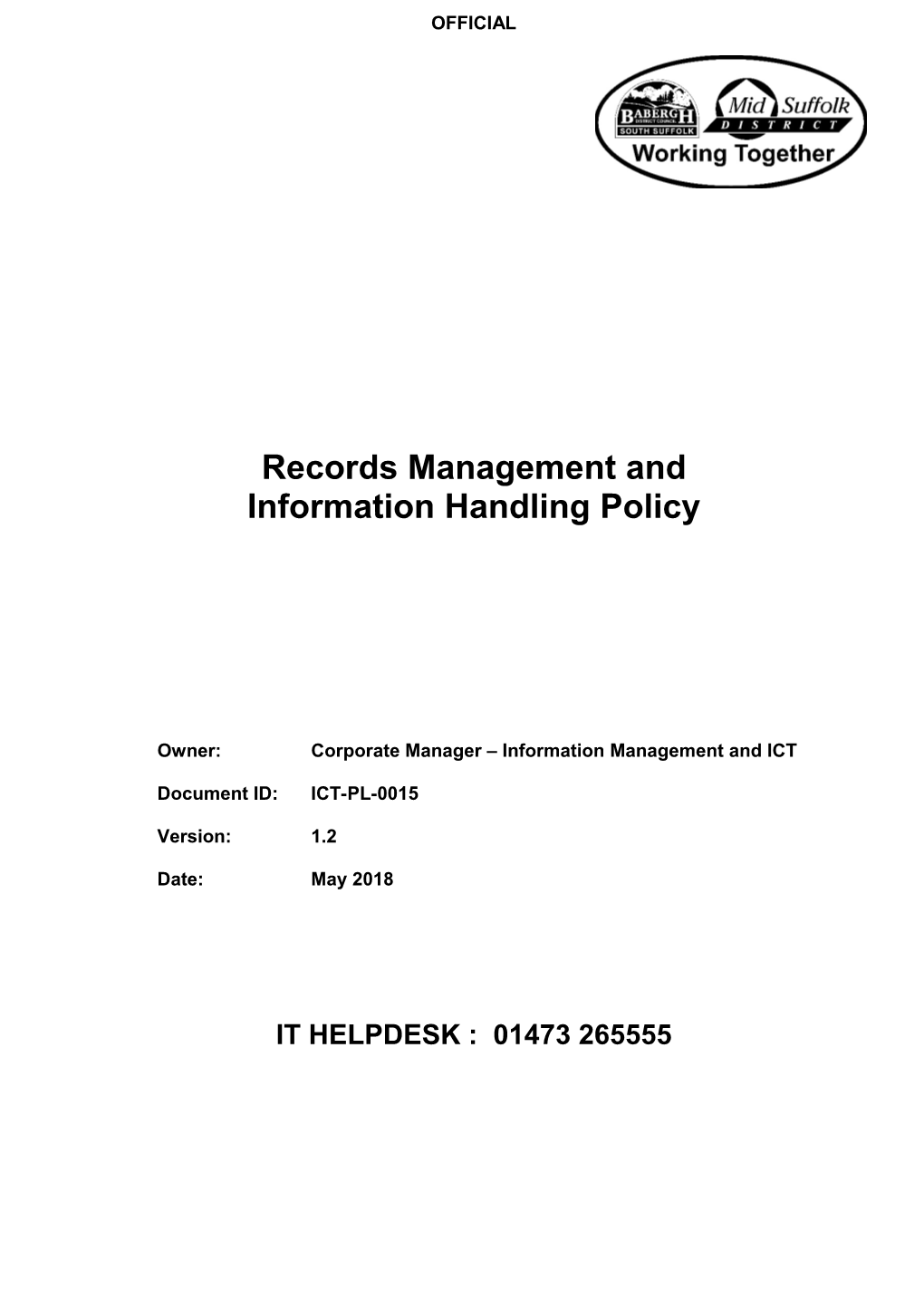 ICT-PL-0015 Records Management and Information Handling Policy